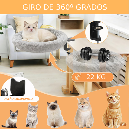 Cama de escritorio para gatos semicircular plegable